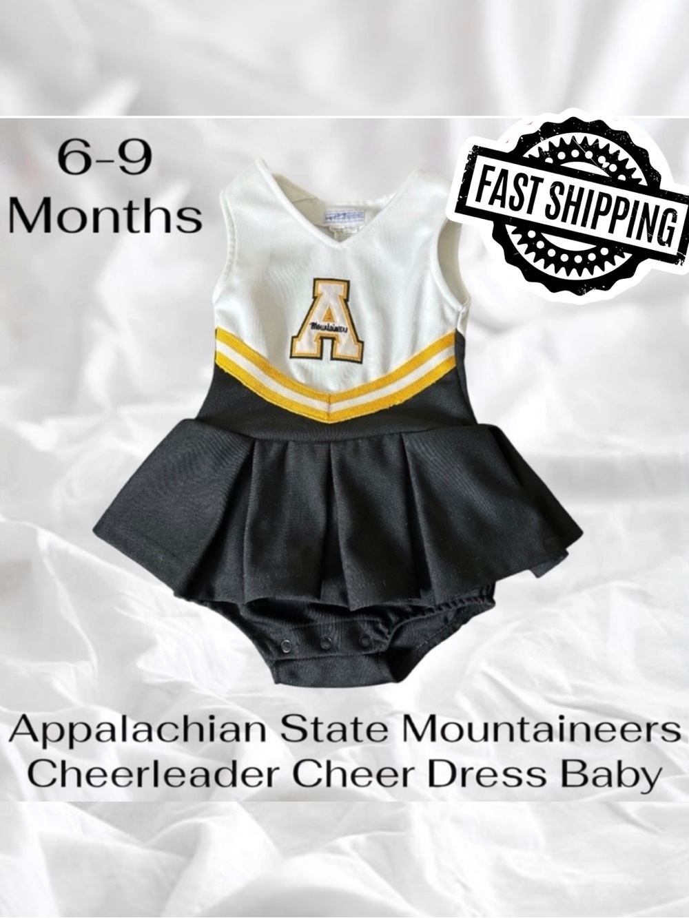 Appalachian State Mountaineers Cheerleader Cheer Dress Baby 6/9M FAST SHIPPING